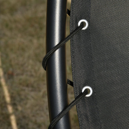 Rocking Sun Lounger Rocking Chair Recliner with Canopy Garden Balcony Office Dark Gray 185 x 114 x 190 cm