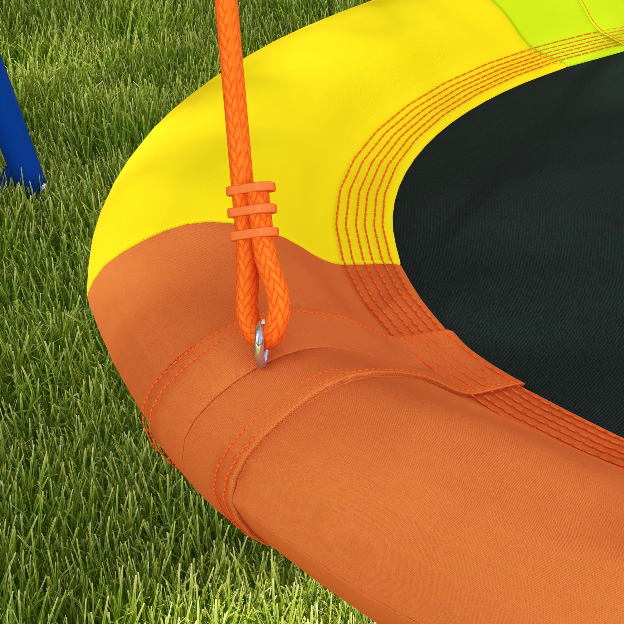 Garden Swing for Children, Nest Swing for 1-2 Children with Reinforced Metal A-Frame, 196x172x180cm, Multicolor