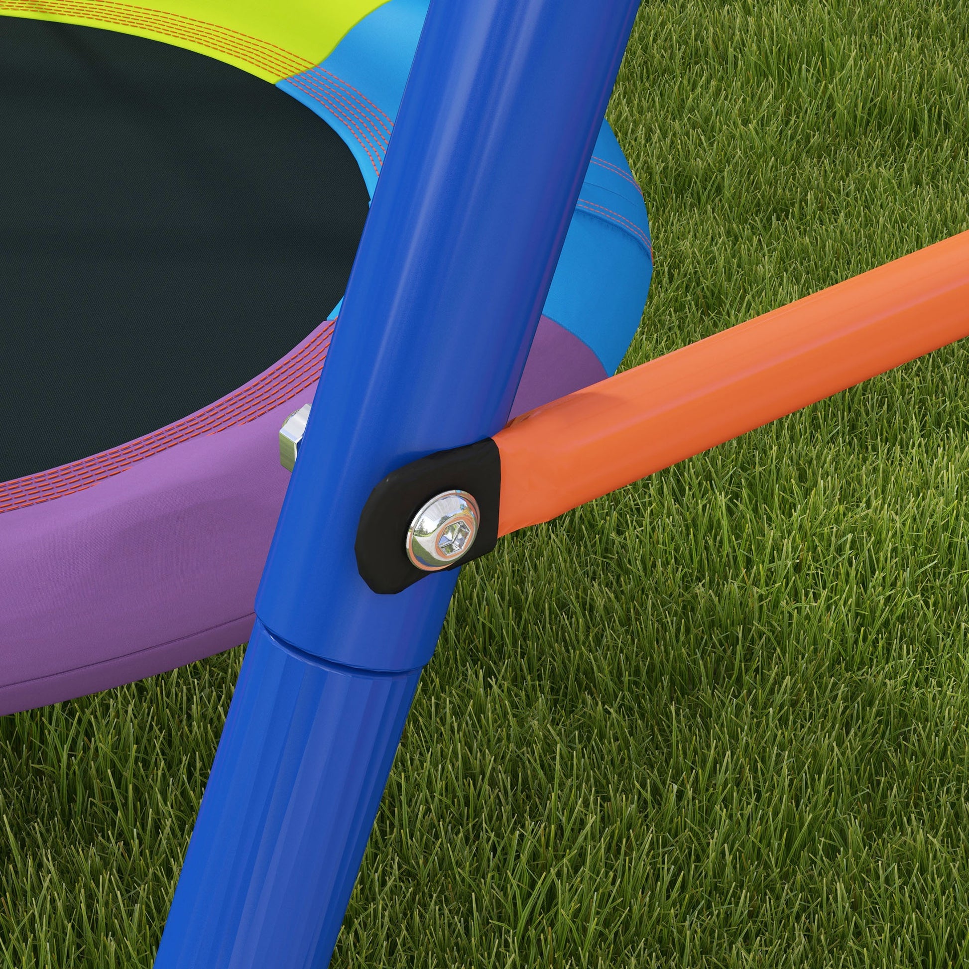 Garden Swing for Children, Nest Swing for 1-2 Children with Reinforced Metal A-Frame, 196x172x180cm, Multicolor