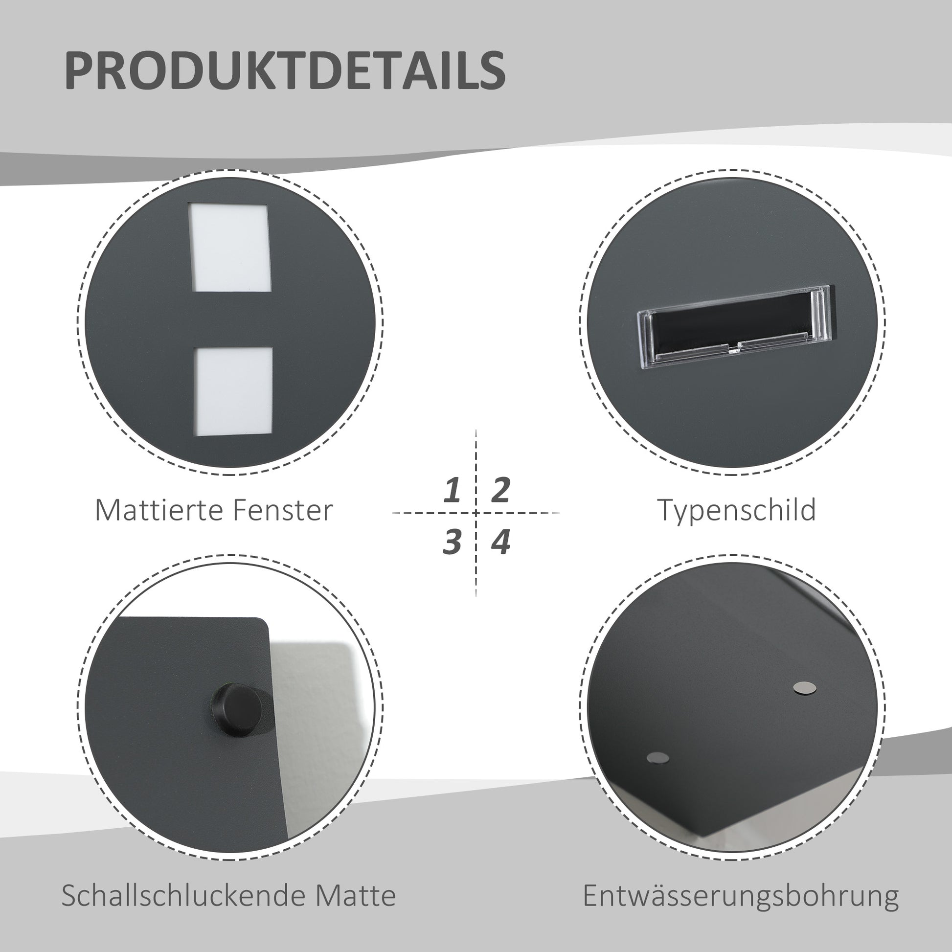 Letterbox Mailbox with Lid, Lock, Wall Mailbox with Window Slot Made of Galvanized Steel, for Outdoor Use, 32 x 10 x 45 cm, Dark Gray
