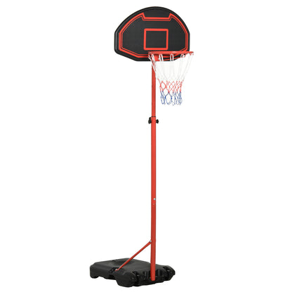 Portable Basketball Hoop Outdoor Basketball Basket with Adjustable Height 193.5-248.5cm and Fillable Base with Water or Sand, Steel and Nylon 74x127x193.5-248.5cm