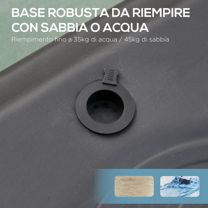 Portable Basketball Hoop Outdoor Basketball Basket with Adjustable Height 193.5-248.5cm and Fillable Base with Water or Sand, Steel and Nylon 74x127x193.5-248.5cm