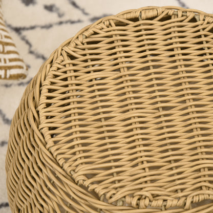Cat House Bed Cat Basket Cat House in Rattan-style Woven Resin Imitation Rattan Soft Cushion Ø 40 x 30 cm light brown