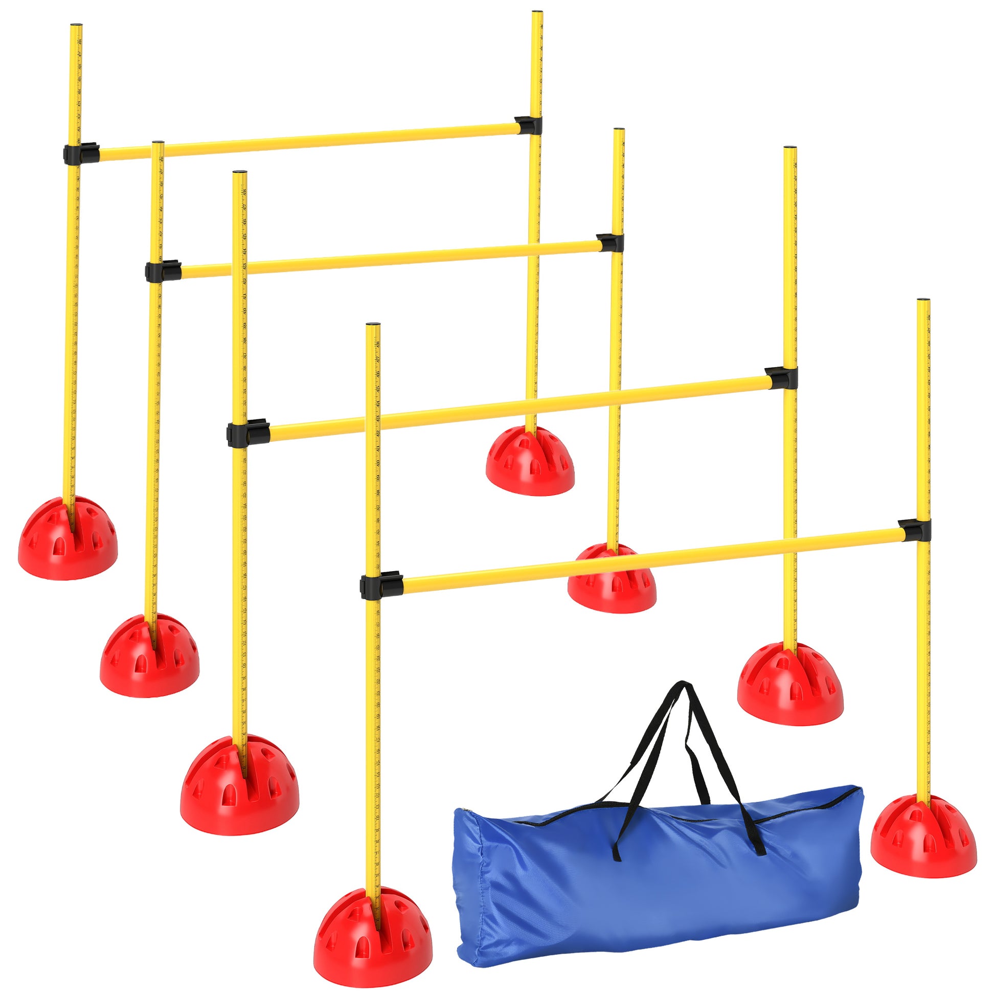 Agility Set Dogs 4-Piece Fillable Agility Equipment for Dog Training Adjustable Hurdles Set with Carrying Bag Training Accessories Coordination Training for Games Training