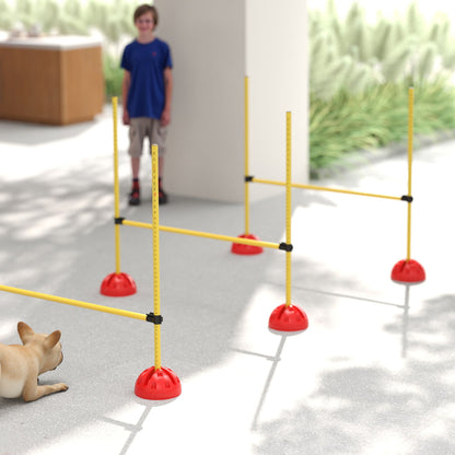 Agility Set Dogs 4-Piece Fillable Agility Equipment for Dog Training Adjustable Hurdles Set with Carrying Bag Training Accessories Coordination Training for Games Training