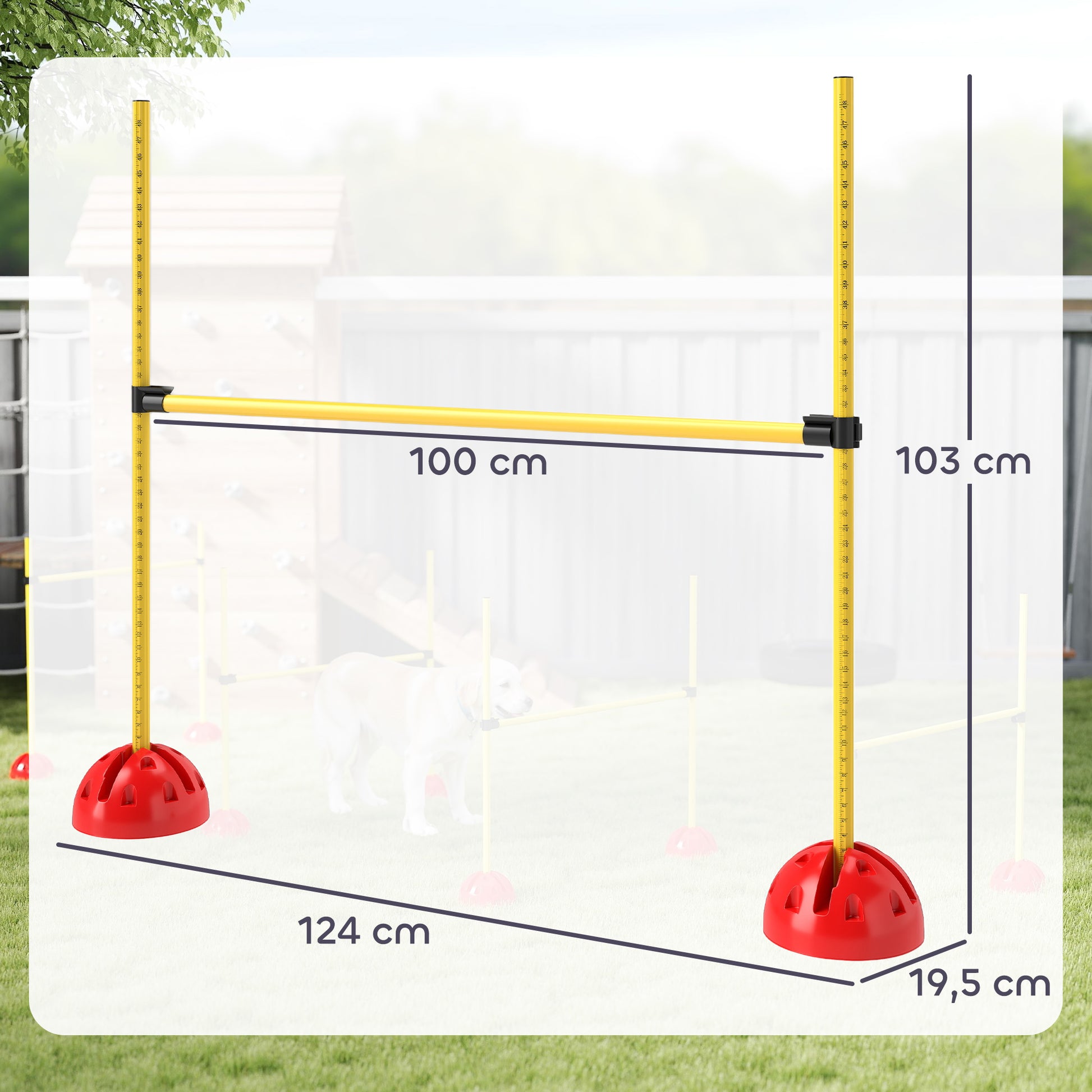 Agility Set Dogs 4-Piece Fillable Agility Equipment for Dog Training Adjustable Hurdles Set with Carrying Bag Training Accessories Coordination Training for Games Training
