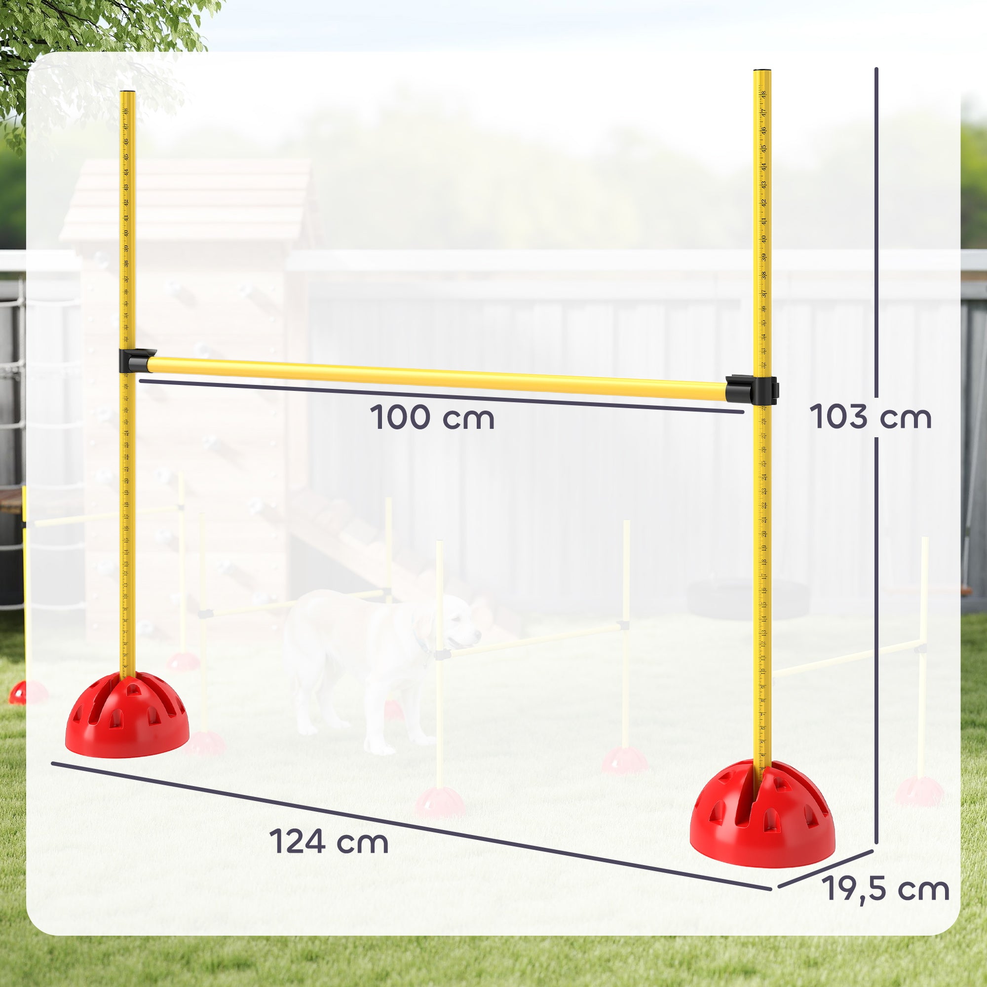 Agility Set Dogs 4-Piece Fillable Agility Equipment for Dog Training Adjustable Hurdles Set with Carrying Bag Training Accessories Coordination Training for Games Training