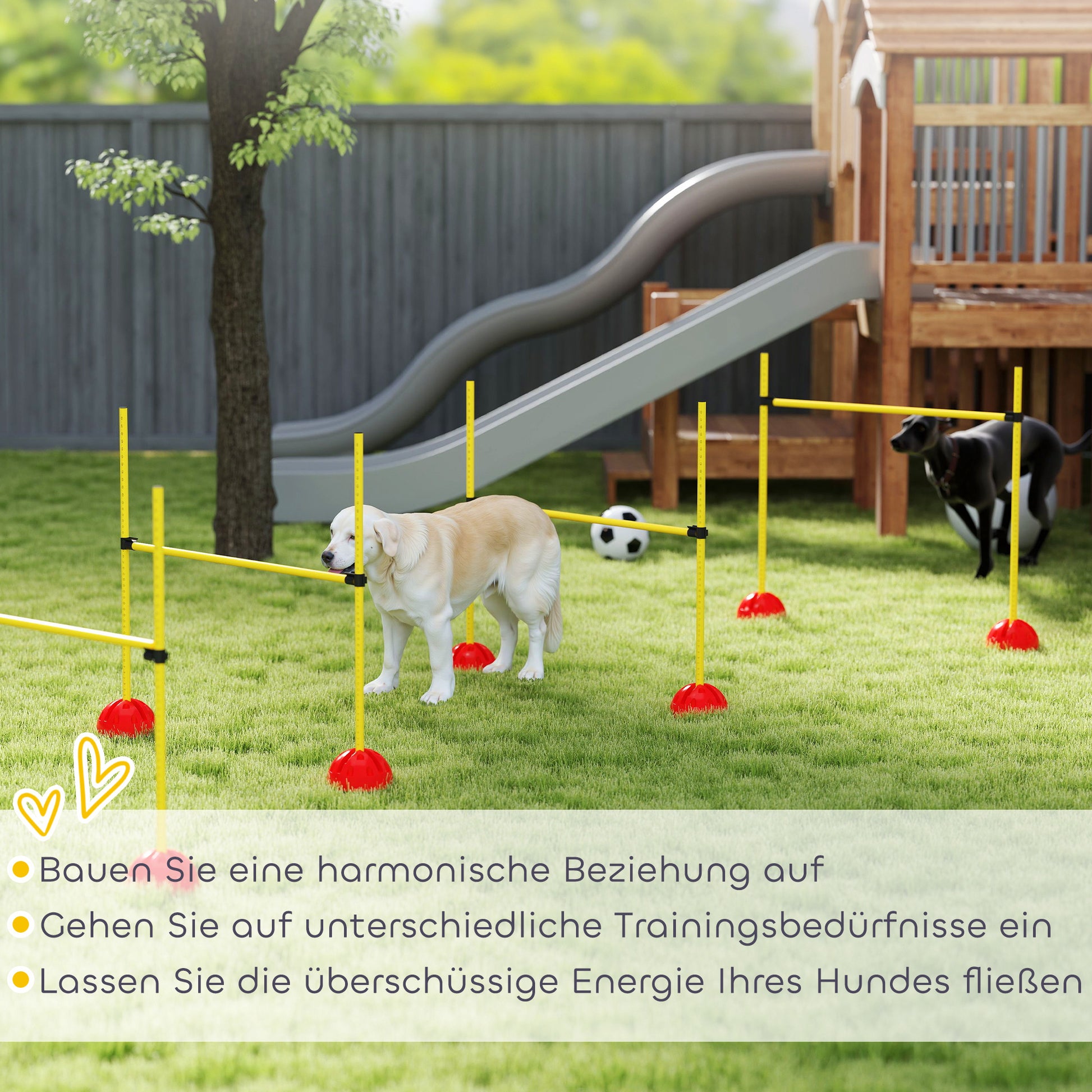 Agility Set Dogs 4-Piece Fillable Agility Equipment for Dog Training Adjustable Hurdles Set with Carrying Bag Training Accessories Coordination Training for Games Training