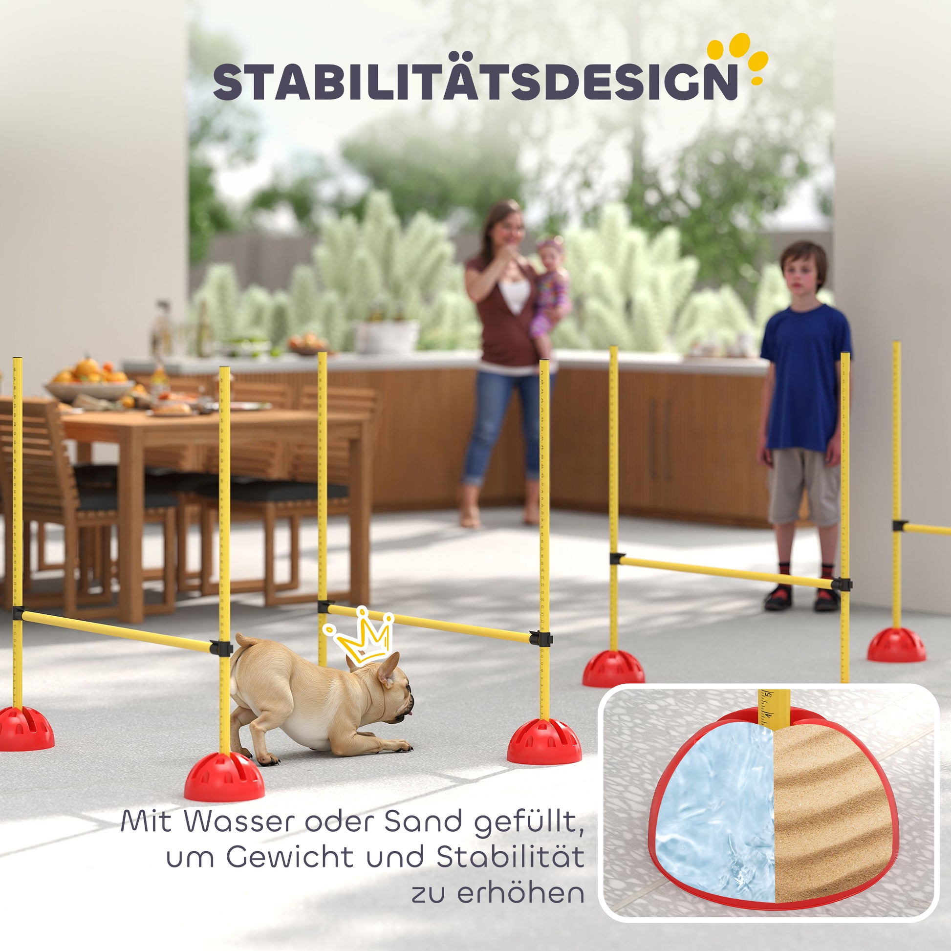 Agility Set Dogs 4-Piece Fillable Agility Equipment for Dog Training Adjustable Hurdles Set with Carrying Bag Training Accessories Coordination Training for Games Training