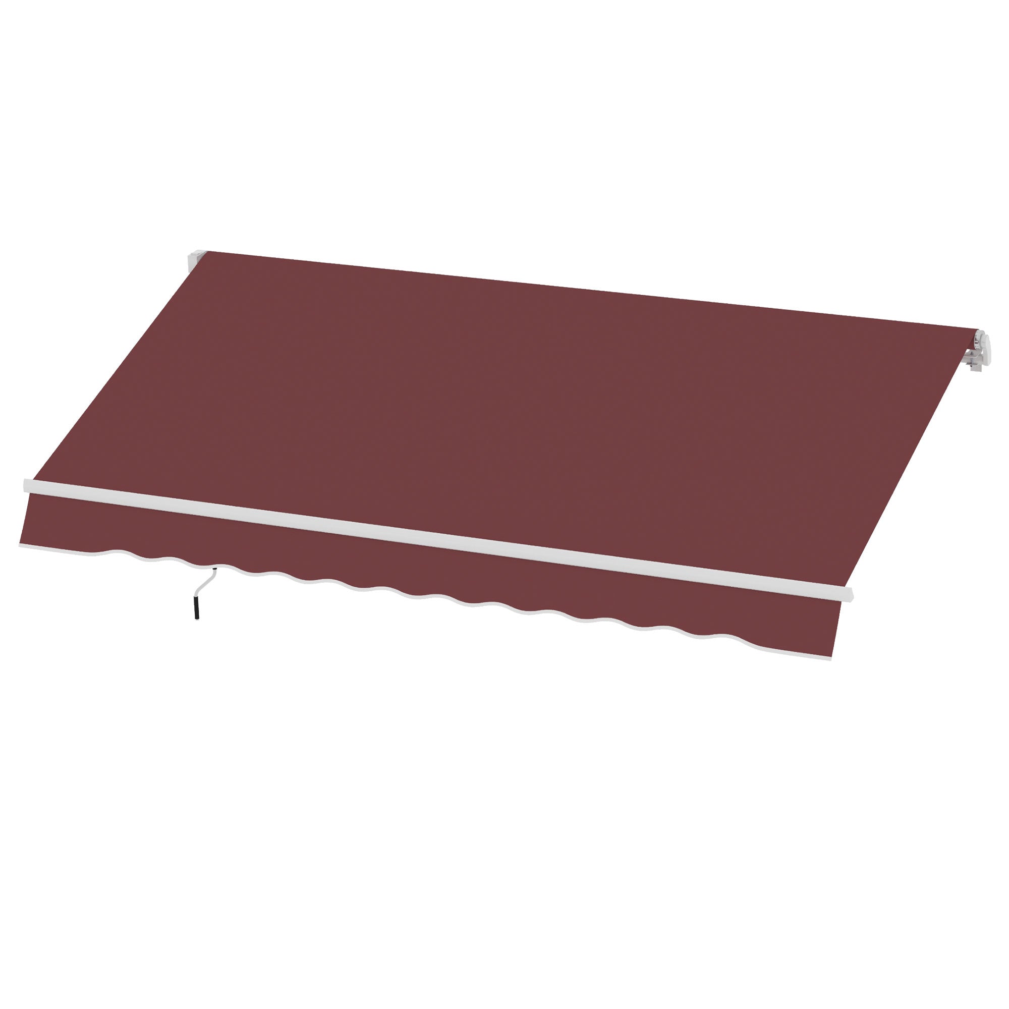 Retractable Manual Awning Adjustable Angle Aluminum Waterproof Polyester 3.5 x 2.5 m Red