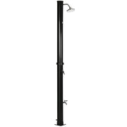 20L Garden Solar Shower Outdoor Shower with Round Shower Head Hot Water Tap Max. 60℃ and Foot Shower for Pool Patio Beach 15.5x15.5x222 cm Black