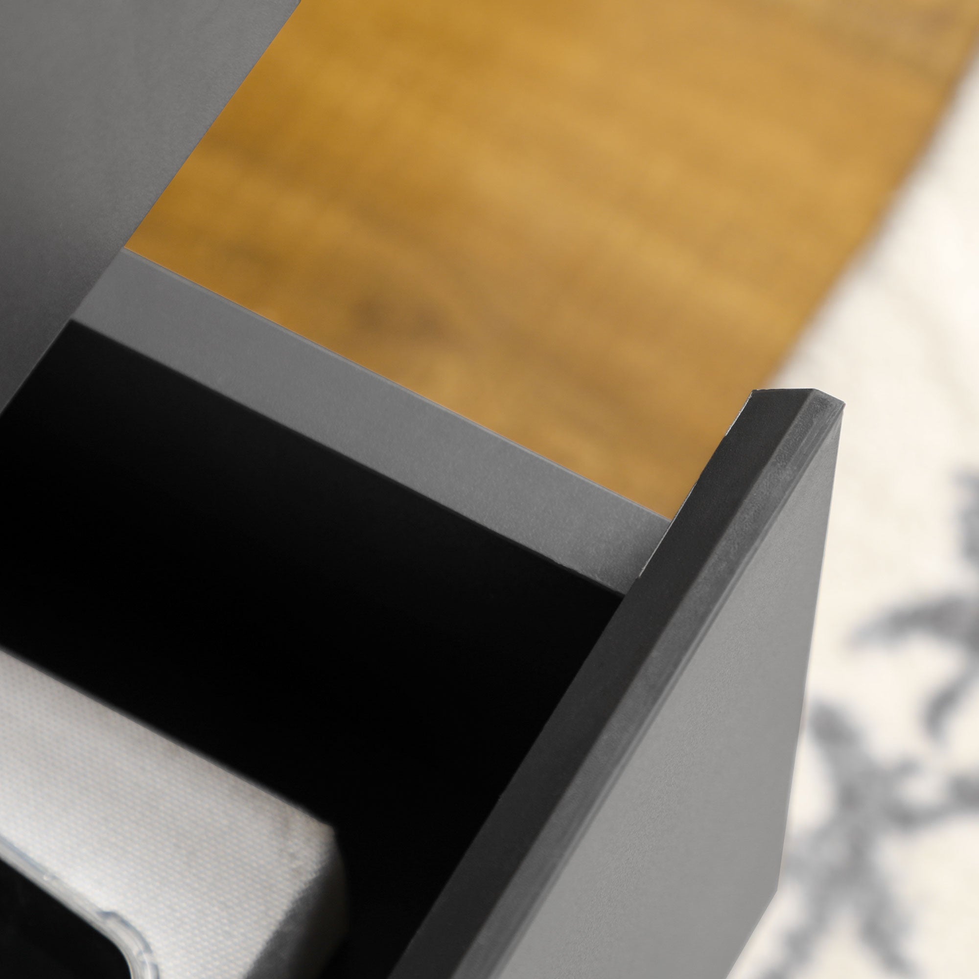 Low buffet storage cabinet on Scandinavian style feet - 2 doors 3 drawers - 120 x 40 x 80 cm - anthracite gray