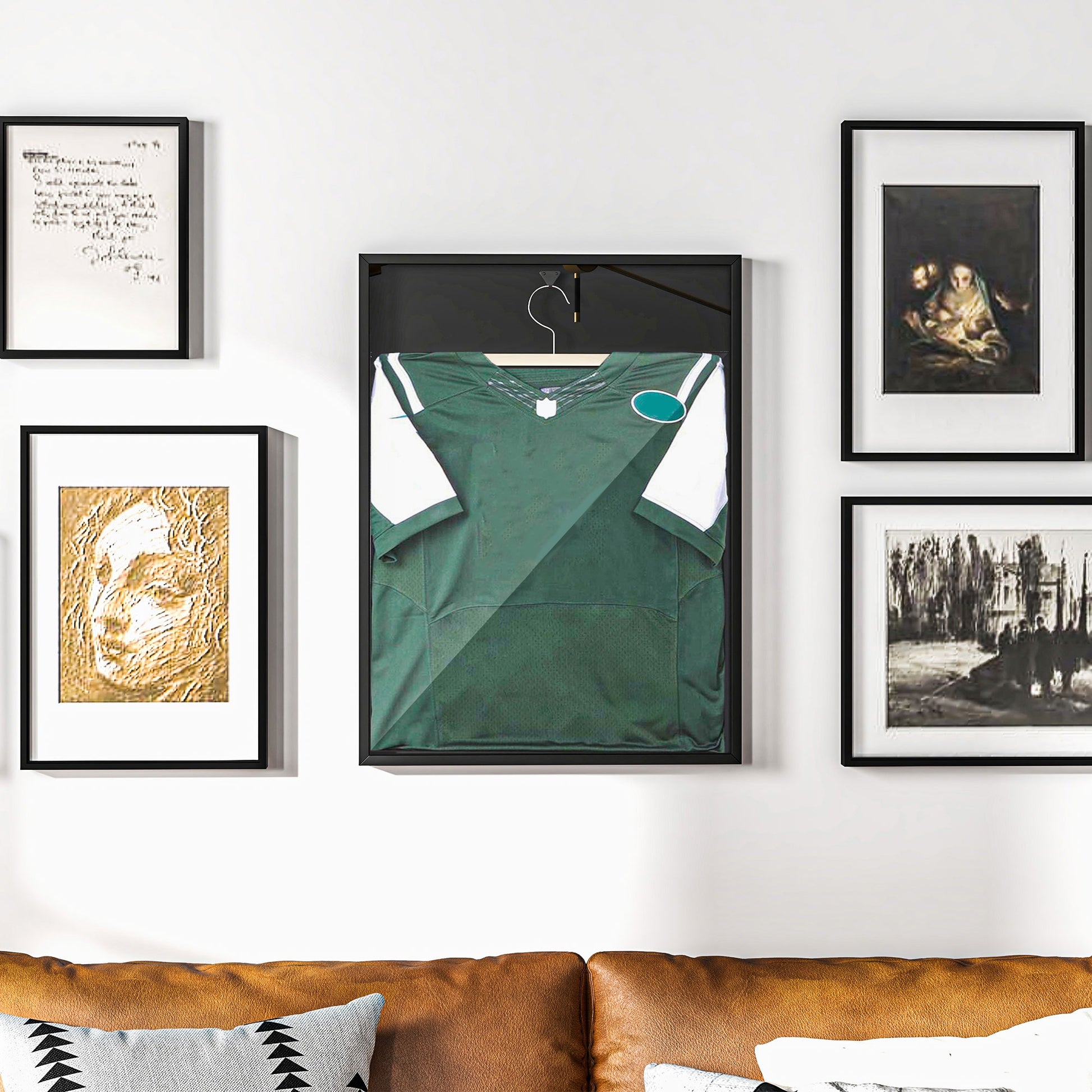 Frame box T-frame jersey frame in aluminum and UV protection acrylic, 60 x 80 cm