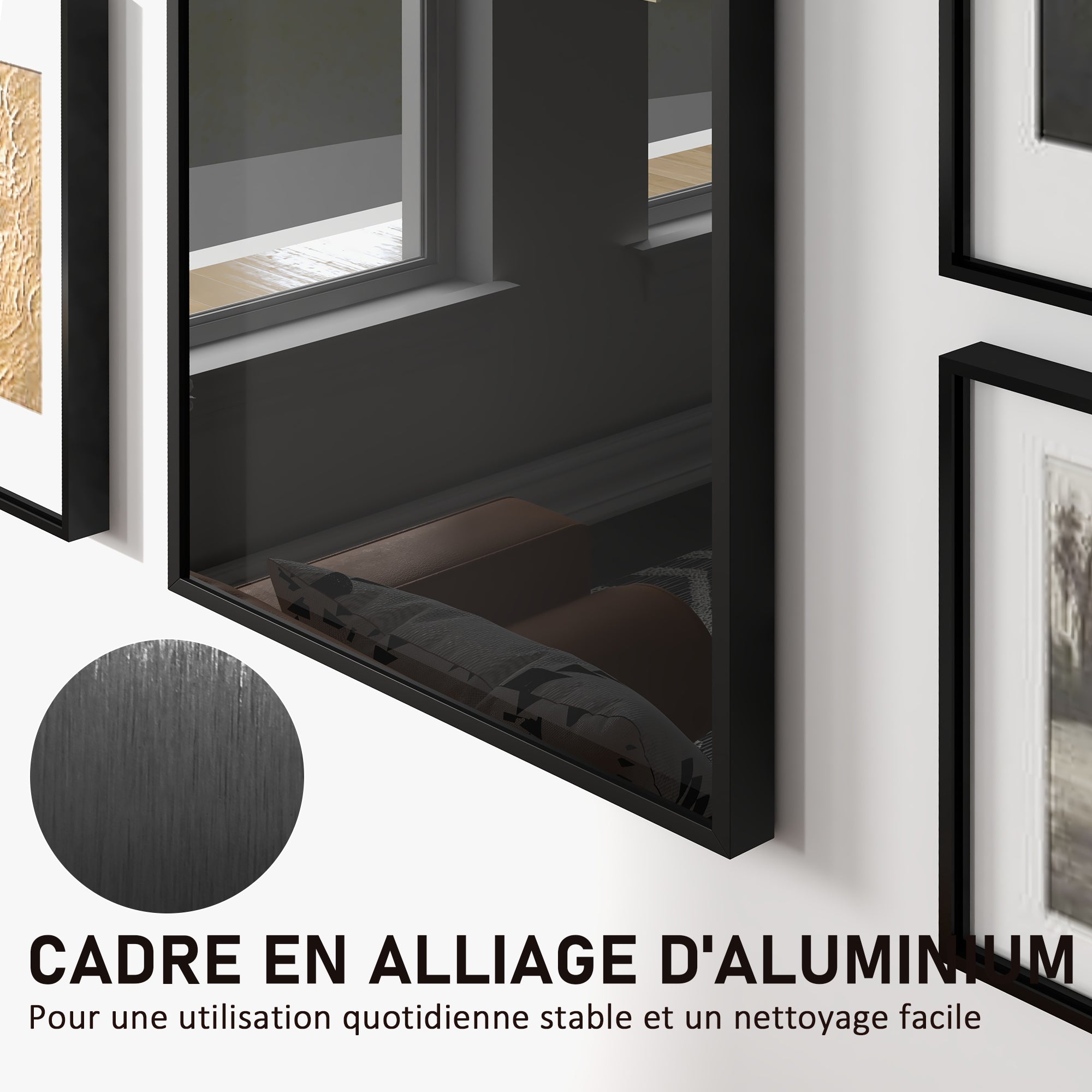 Frame box T-frame jersey frame in aluminum and UV protection acrylic, 60 x 80 cm