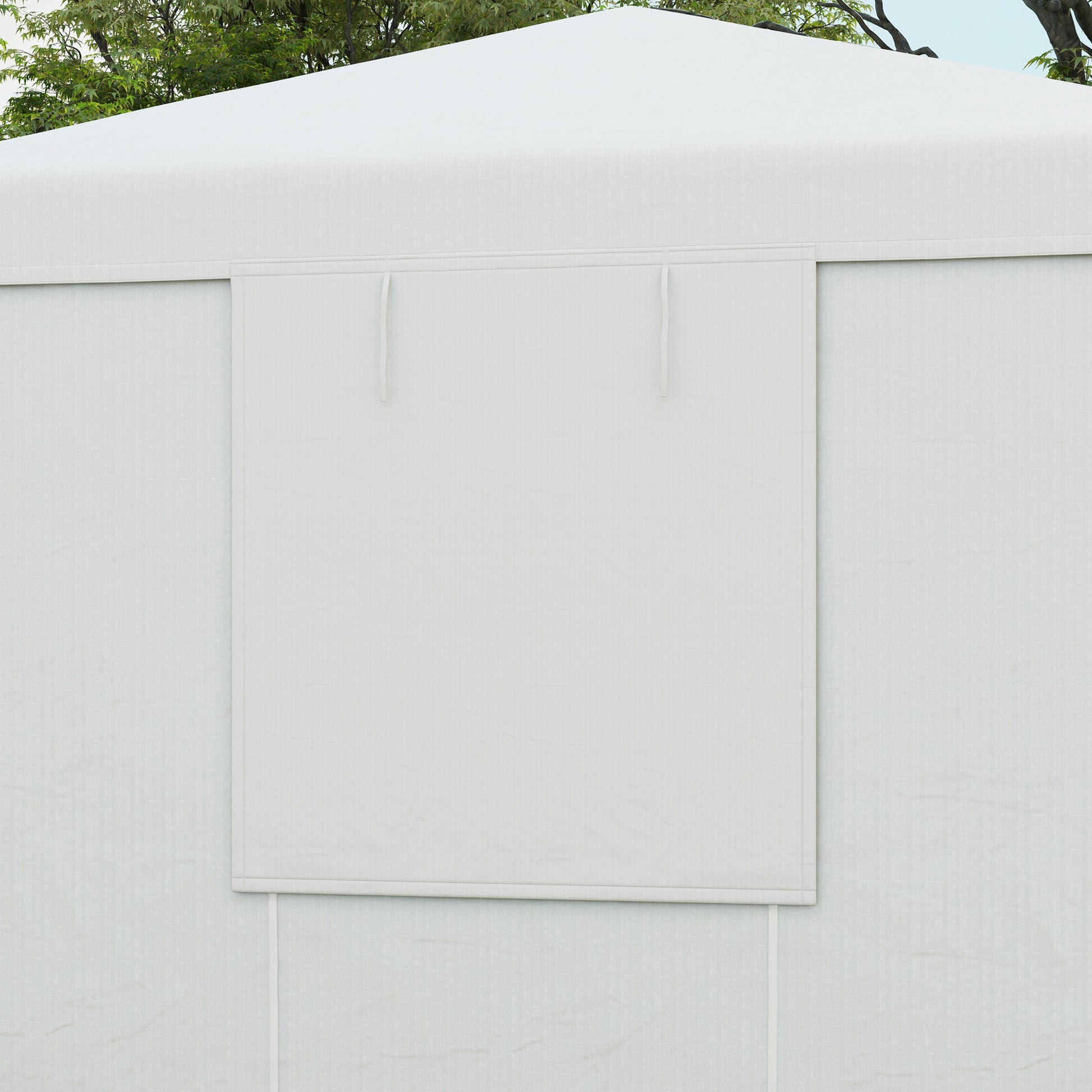 Replacement Roof Set for Garden Gazebo with 2 Side Walls, Waterproof Replacement Cover for Garden Pavilion, Garden Tent, White