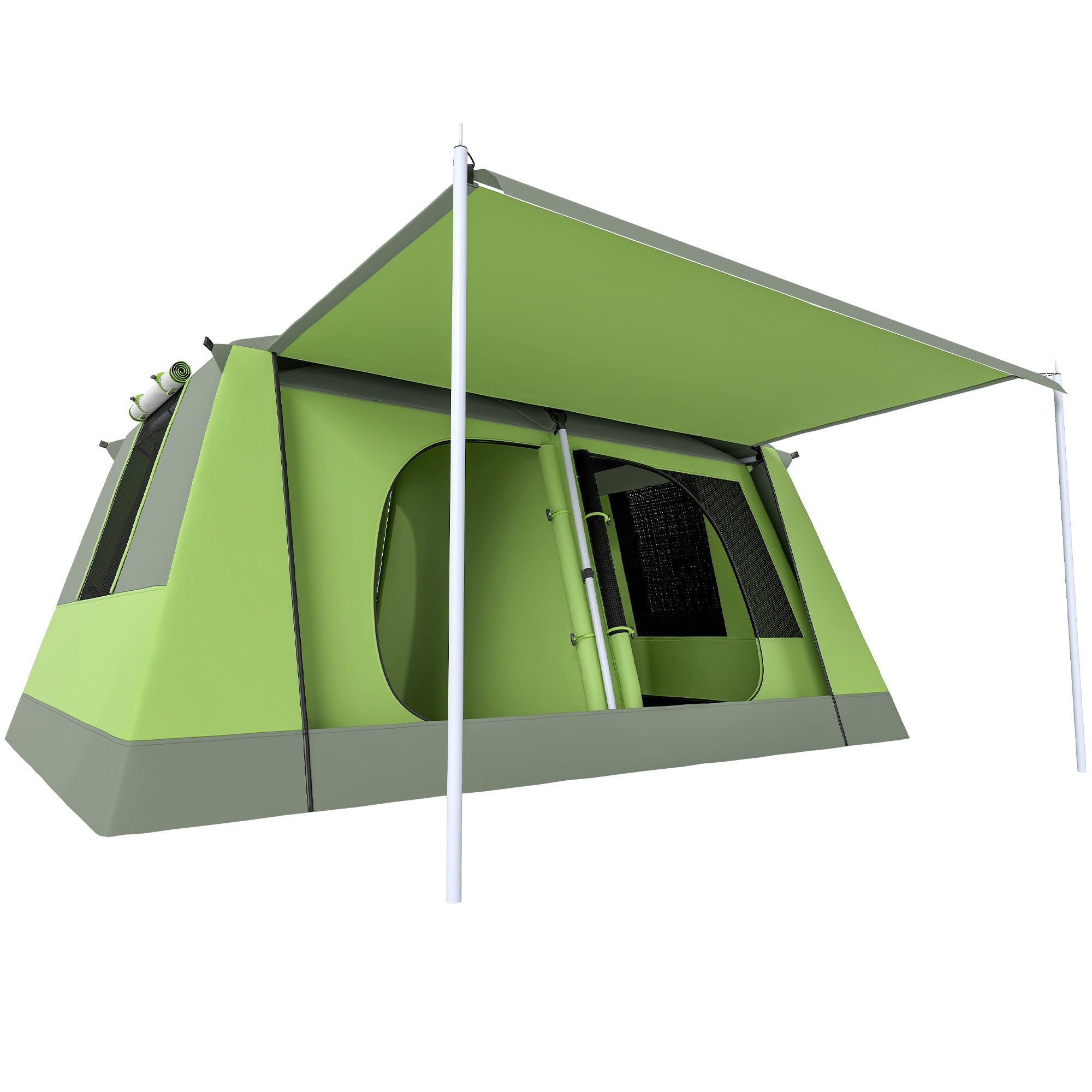 Camping Tent for 4-8 People Light, Stable Waterproof Tunnel Tent with Canopy, Windows, Hooks, Side Pocket, Family Tent with 2000mm Water Column Tent for Camping Travel Trekking