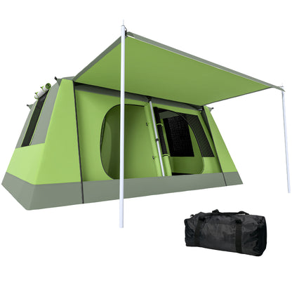 Camping Tent for 4-8 People Light, Stable Waterproof Tunnel Tent with Canopy, Windows, Hooks, Side Pocket, Family Tent with 2000mm Water Column Tent for Camping Travel Trekking