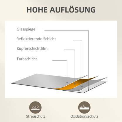 Wall Mirror 60 x 180 cm three-part, arched mirror with metal frame, decorative hanging mirror, window mirror for bathroom living room Black