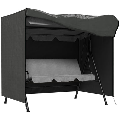Hollywood Swing Cover 3 Seater, Water Repellent Winterproof Protective Cover for Garden Swing, UV Resistant Tarpaulin, Cover, Tear-Resistant 420D Oxford Fabric, 177x114x152cm Dark Gray