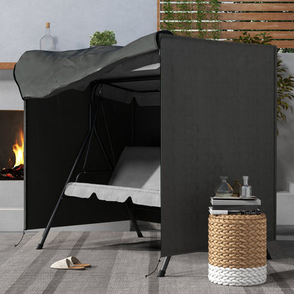 Hollywood Swing Cover 3 Seater, Water Repellent Winterproof Protective Cover for Garden Swing, UV Resistant Tarpaulin, Cover, Tear-Resistant 420D Oxford Fabric, 177x114x152cm Dark Gray