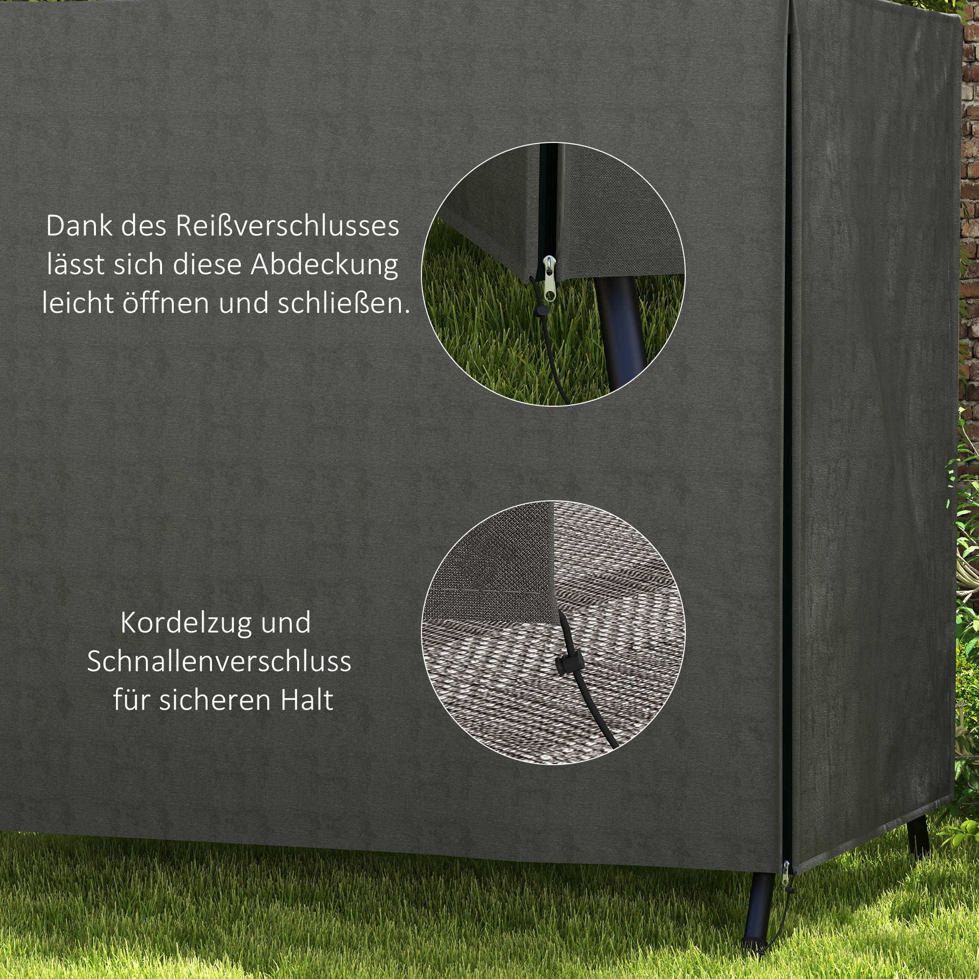 Hollywood Swing Cover 3 Seater, Water Repellent Winterproof Protective Cover for Garden Swing, UV Resistant Tarpaulin, Cover, Tear-Resistant 420D Oxford Fabric, 177x114x152cm Dark Gray