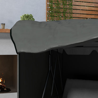 Hollywood Swing Cover 3 Seater, Water Repellent Winterproof Protective Cover for Garden Swing, UV Resistant Tarpaulin, Cover, Tear-Resistant 420D Oxford Fabric, 177x114x152cm Dark Gray