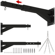 SPORTNOW Punching Bag Wall Mount Stand, Adjustable Punching Bag Holder for Heavy Bag, Speed Ball, Steel, Black