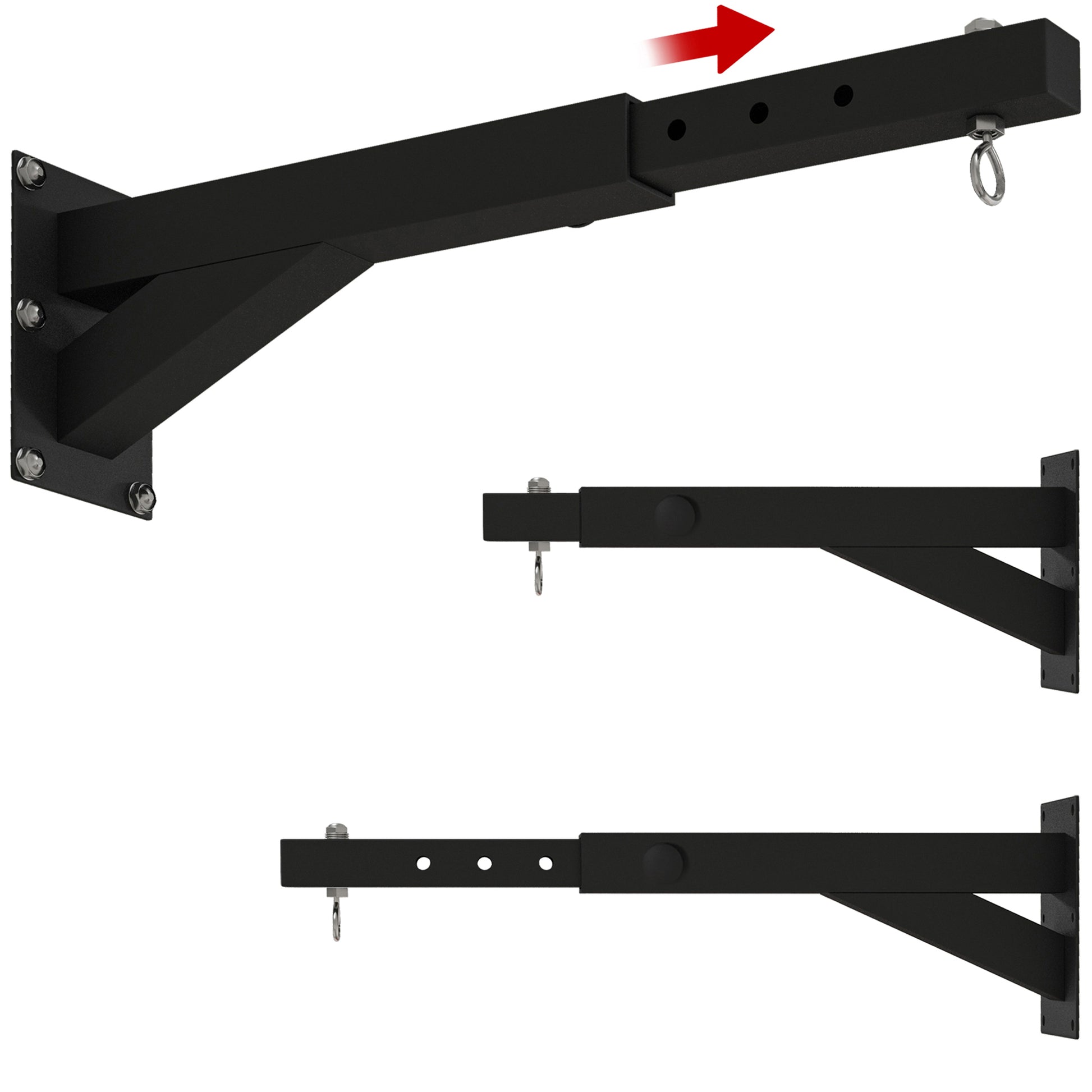 SPORTNOW Punching Bag Wall Mount Stand, Adjustable Punching Bag Holder for Heavy Bag, Speed Ball, Steel, Black