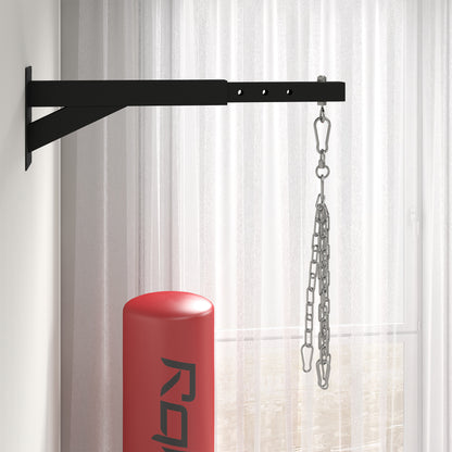 SPORTNOW Punching Bag Wall Mount Stand, Adjustable Punching Bag Holder for Heavy Bag, Speed Ball, Steel, Black