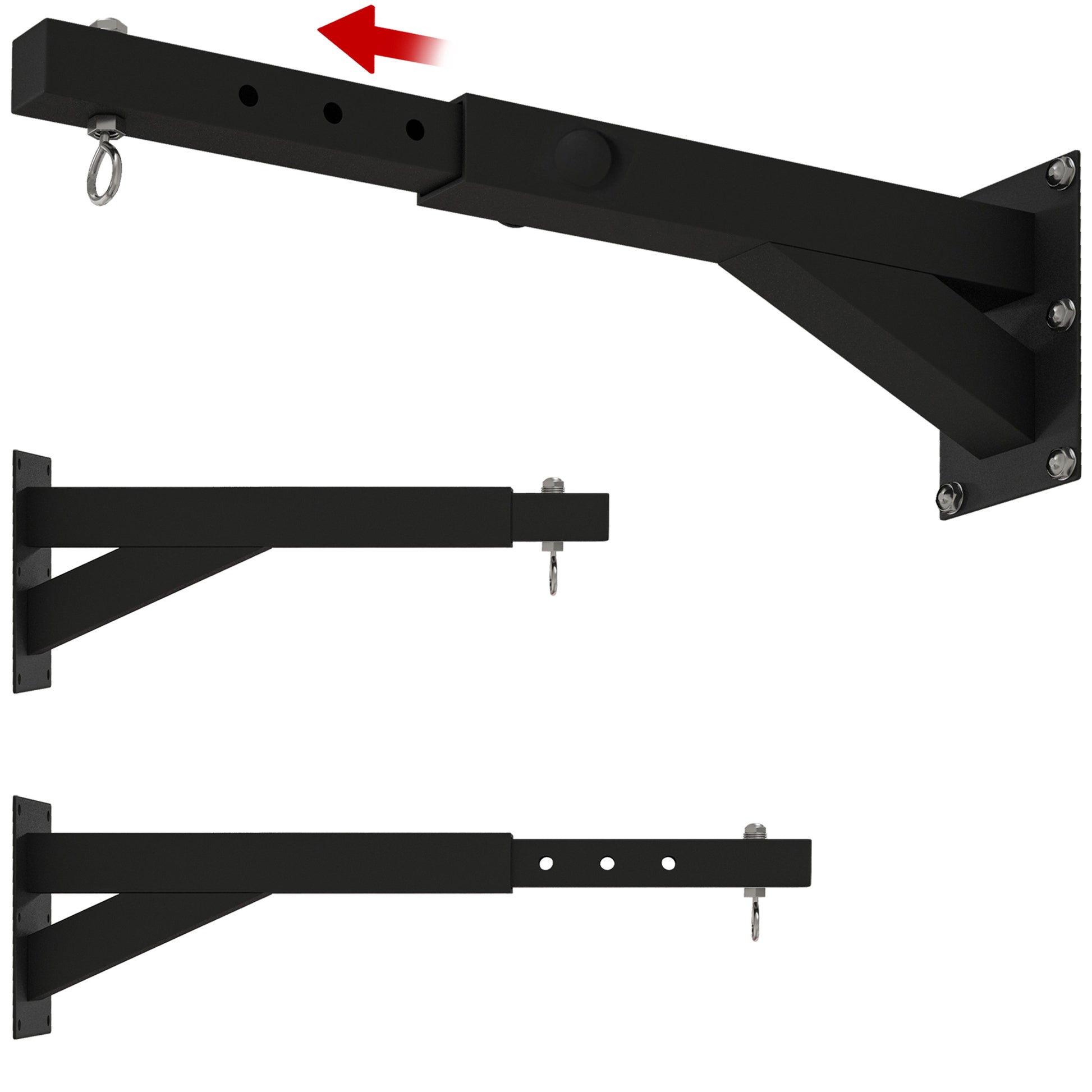 SPORTNOW Punching Bag Wall Mount Stand, Adjustable Punching Bag Holder for Heavy Bag, Speed Ball, Steel, Black