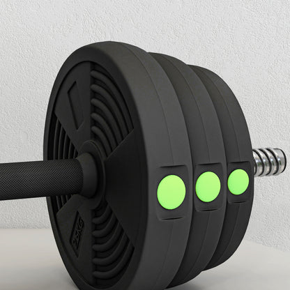 SPORTNOW 30kg Dumbbell Kit 2 in 1 Weight Set with Barbell Anti-Slip Handle Adjustable Dumbbells for Strength Training at Home Gym Office Black and Green