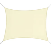 Rectangular Sail Awning 3x4m Sun Shade Sail for Terrace Garden Camping Water Resistant UV Protection Polyester Cream