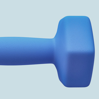 SPORTNOW Set of 2 Hexagonal Non-Slip Dumbbells 2x7 kg for Training, Gym Weights in Metal and Plastic, 22.5x10.5x10.5 cm, Blue