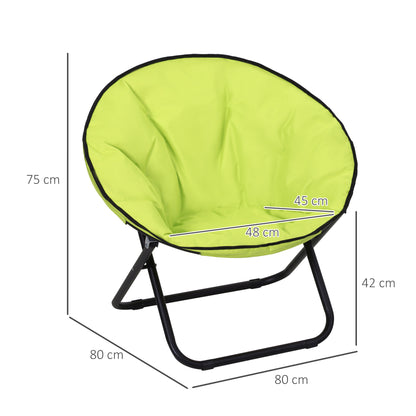Folding Camping Chair Camp Chair with Backrest, Folding Chair up to 120kg, Padded Moon Chair Extra Wide, Foldable Outdoor Chair for Garden, Balcony, Camping, Yellow