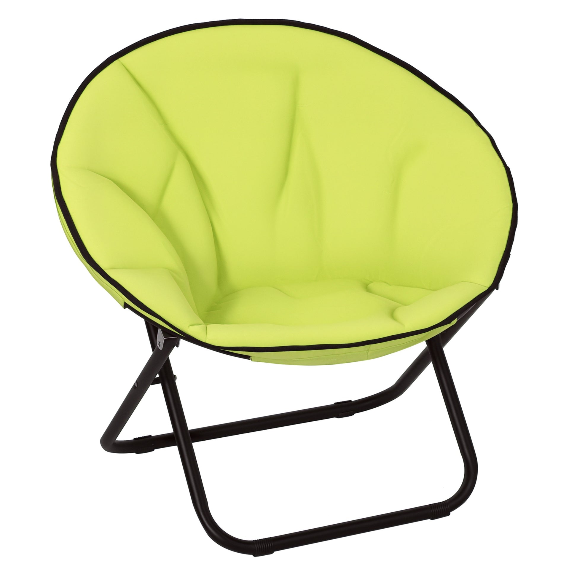 Folding Camping Chair Camp Chair with Backrest, Folding Chair up to 120kg, Padded Moon Chair Extra Wide, Foldable Outdoor Chair for Garden, Balcony, Camping, Yellow
