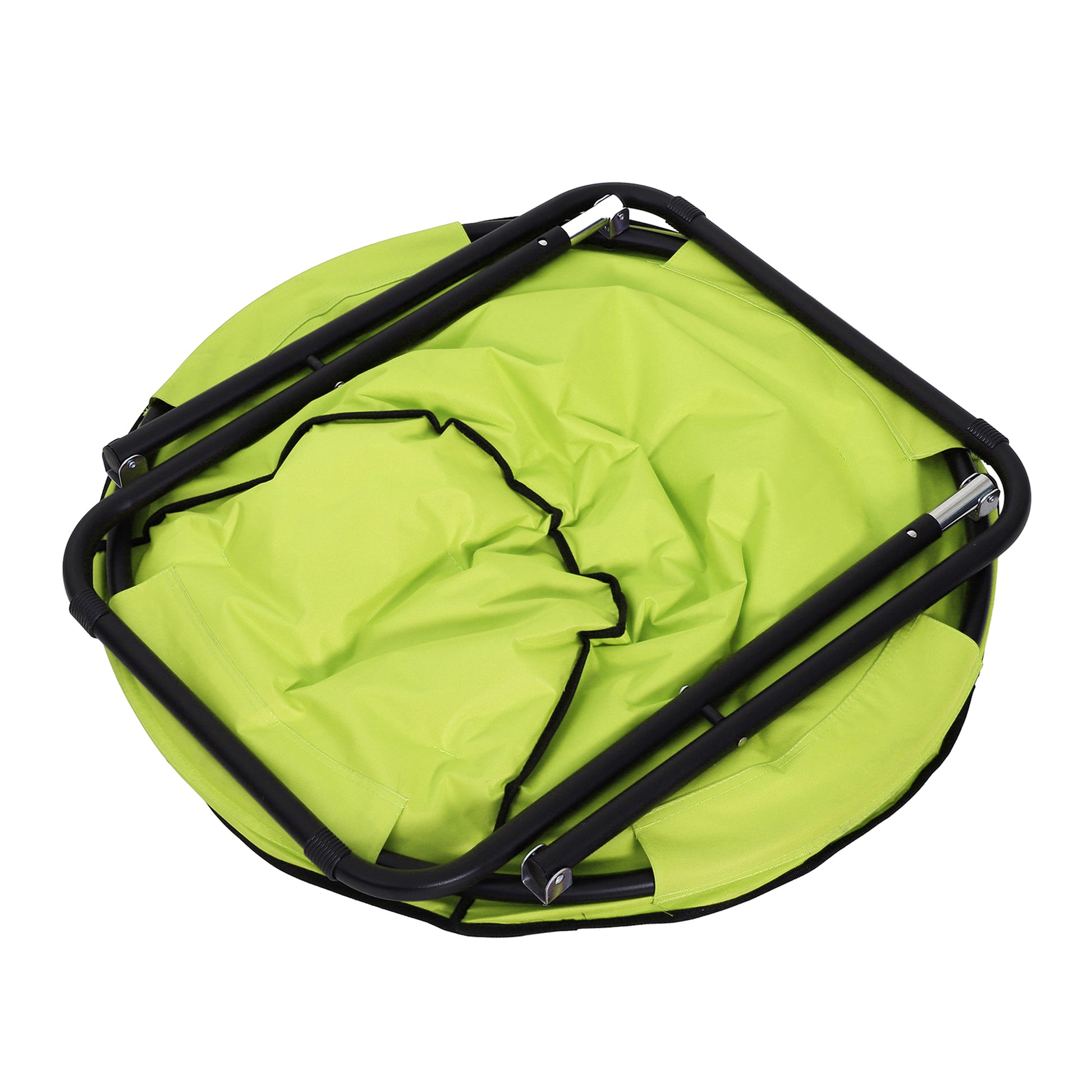 Folding Camping Chair Camp Chair with Backrest, Folding Chair up to 120kg, Padded Moon Chair Extra Wide, Foldable Outdoor Chair for Garden, Balcony, Camping, Yellow