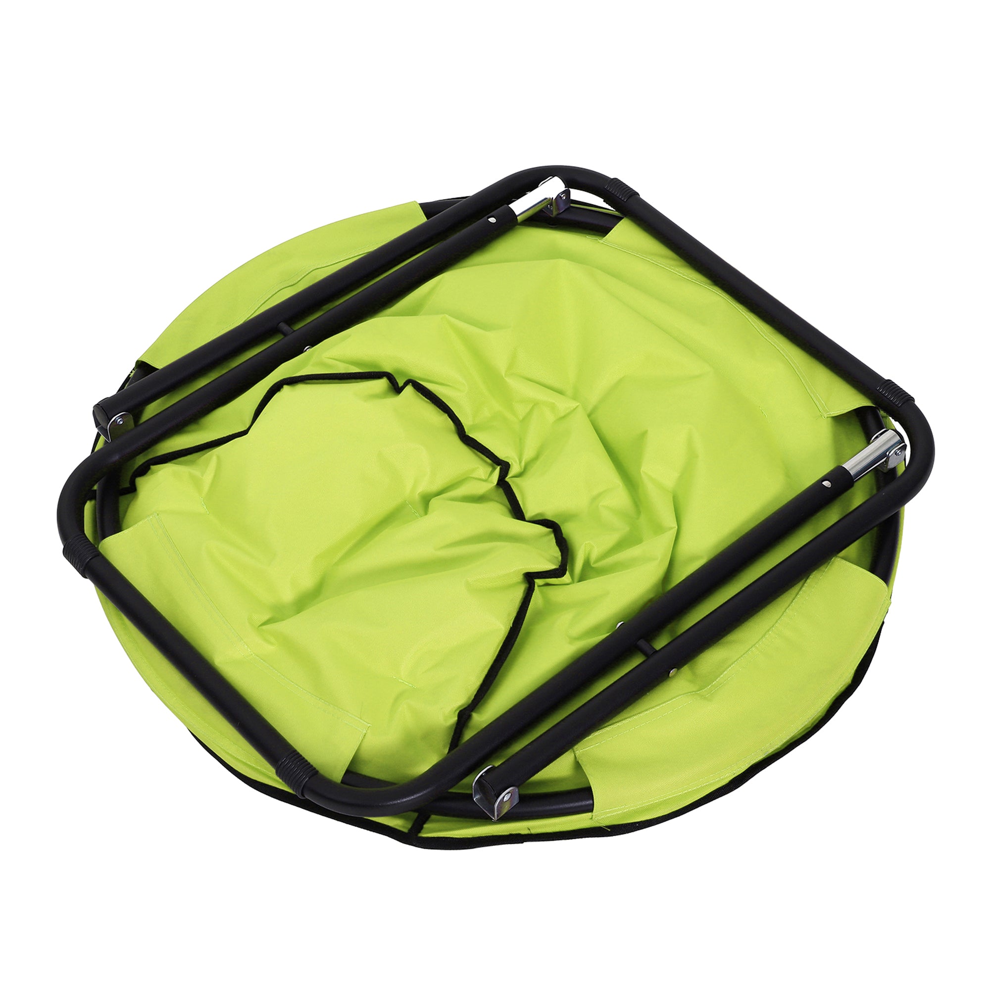 Folding Camping Chair Camp Chair with Backrest, Folding Chair up to 120kg, Padded Moon Chair Extra Wide, Foldable Outdoor Chair for Garden, Balcony, Camping, Yellow