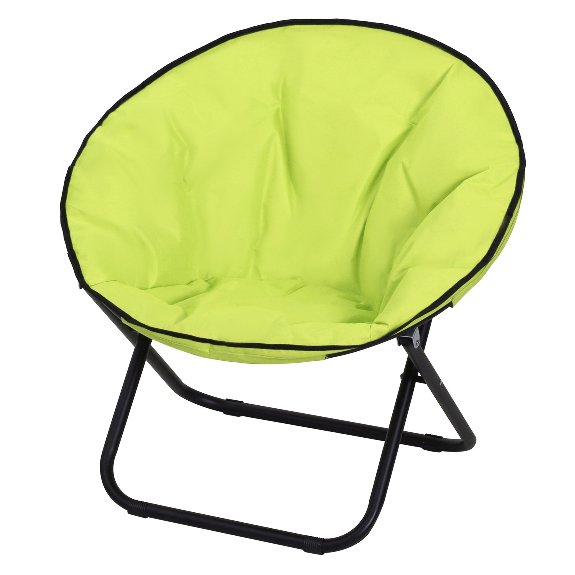 Folding Camping Chair Camp Chair with Backrest, Folding Chair up to 120kg, Padded Moon Chair Extra Wide, Foldable Outdoor Chair for Garden, Balcony, Camping, Yellow