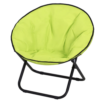 Folding Camping Chair Camp Chair with Backrest, Folding Chair up to 120kg, Padded Moon Chair Extra Wide, Foldable Outdoor Chair for Garden, Balcony, Camping, Yellow