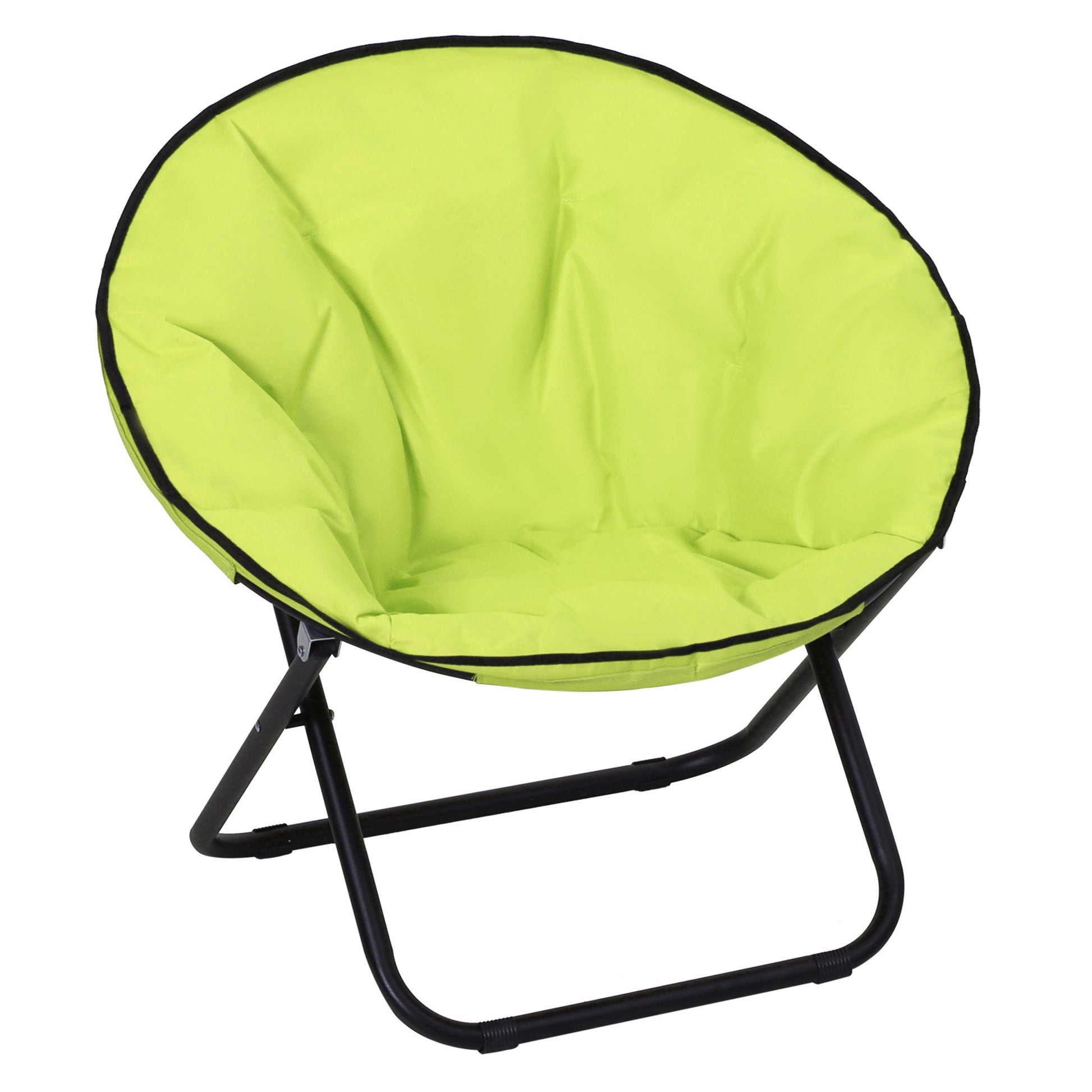 Folding Camping Chair Camp Chair with Backrest, Folding Chair up to 120kg, Padded Moon Chair Extra Wide, Foldable Outdoor Chair for Garden, Balcony, Camping, Yellow