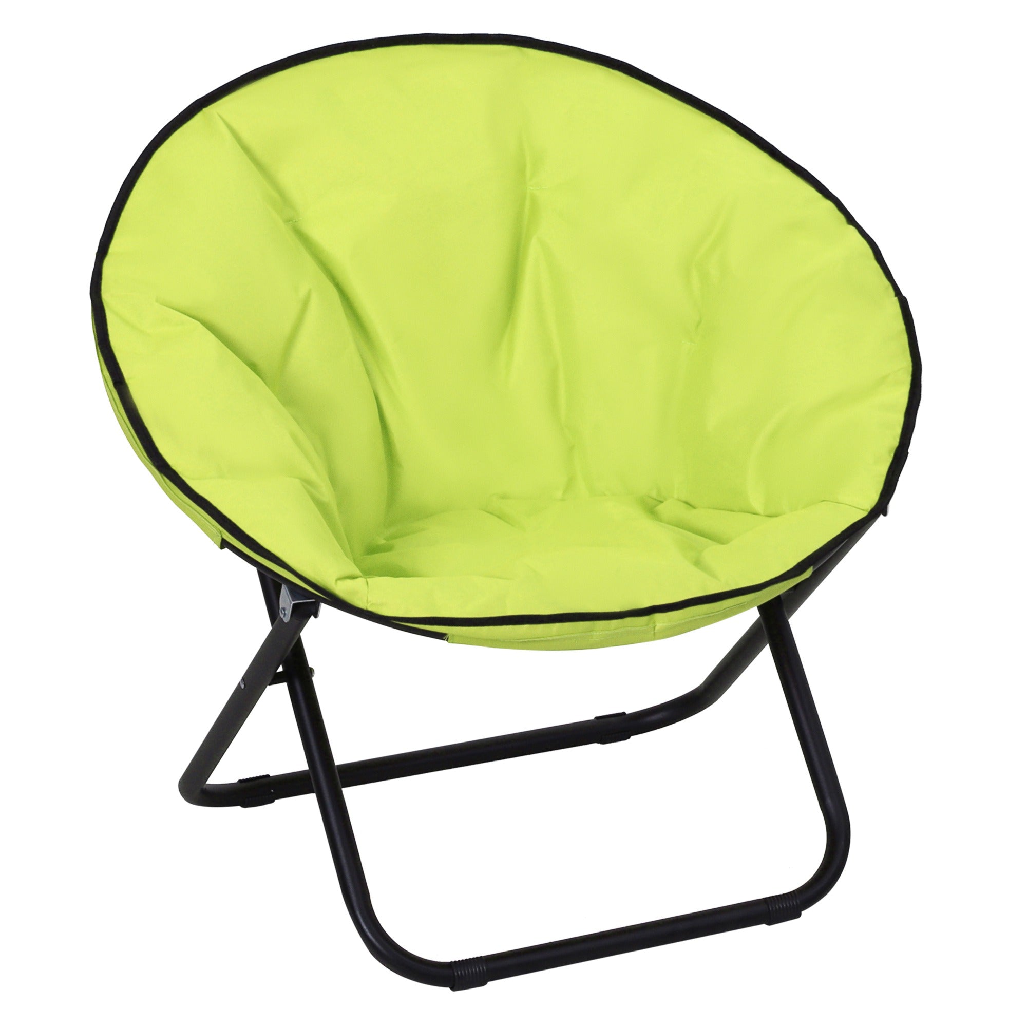 Folding Camping Chair Camp Chair with Backrest, Folding Chair up to 120kg, Padded Moon Chair Extra Wide, Foldable Outdoor Chair for Garden, Balcony, Camping, Yellow