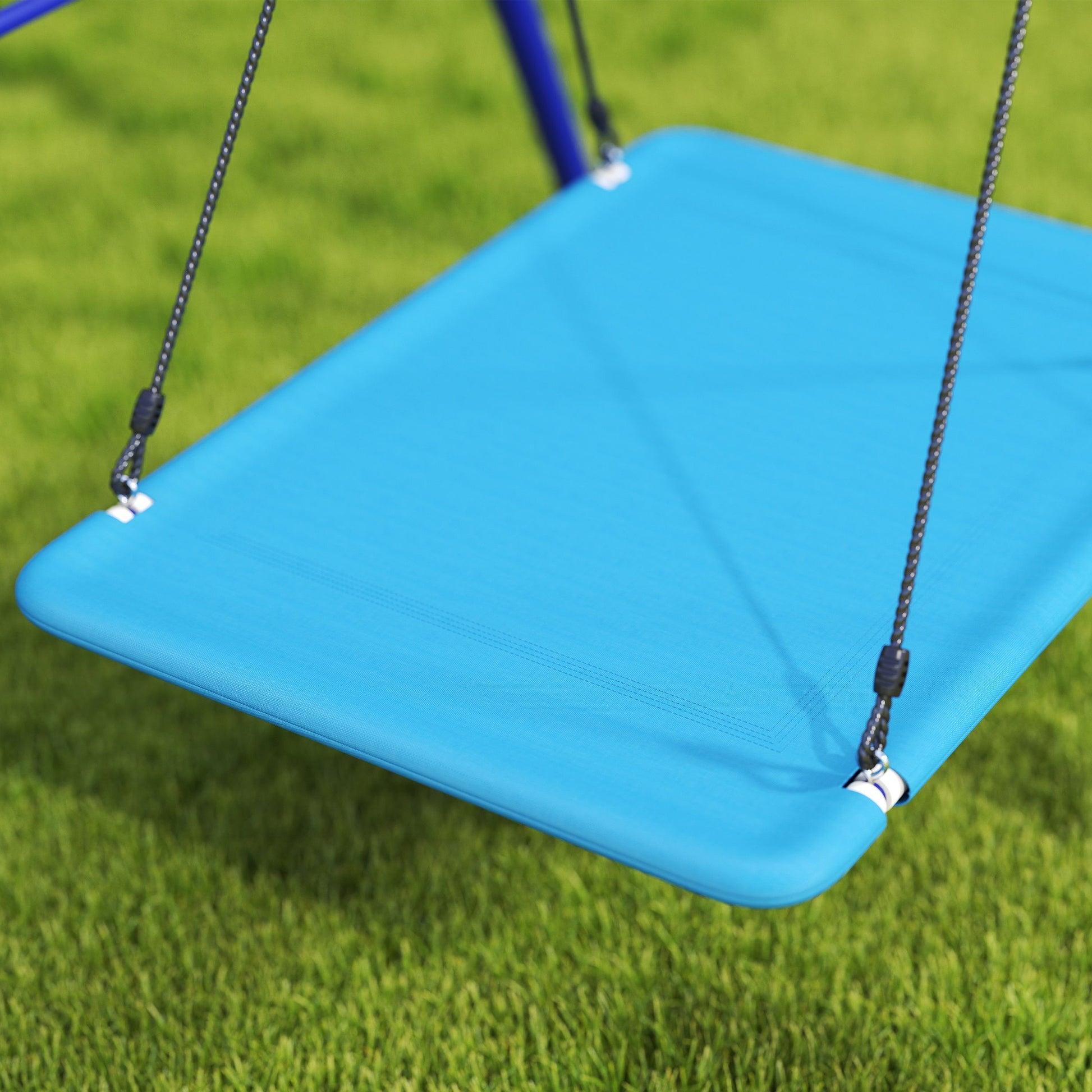 Children's Swing Outdoor 3 Seater Swing Set with Platform Swing, Belt Swing, Steel Swing Frame, Garden Swing for Kids