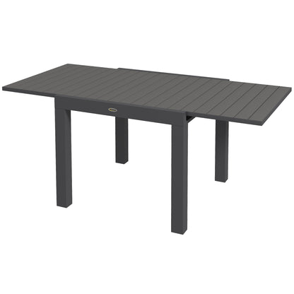 Garden Table Dining Table for 6 People Patio Table Expandable Balcony Table up to 70 kg load capacity Aluminum Gray 81/162 x 80 x 75 cm