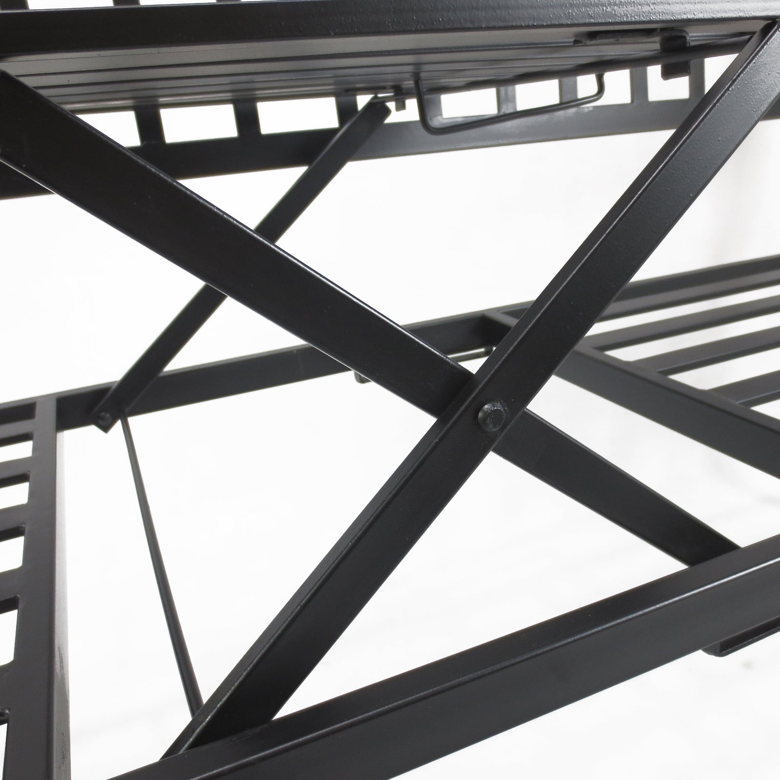 2-Seater Outdoor Bench with Extendable Table in Metal 150 x 53 x 95 cm Black