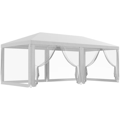 Outdoor Reception Tent Gazebo 6 removable side panels dim. 6L x 3W m, for parties, events, white