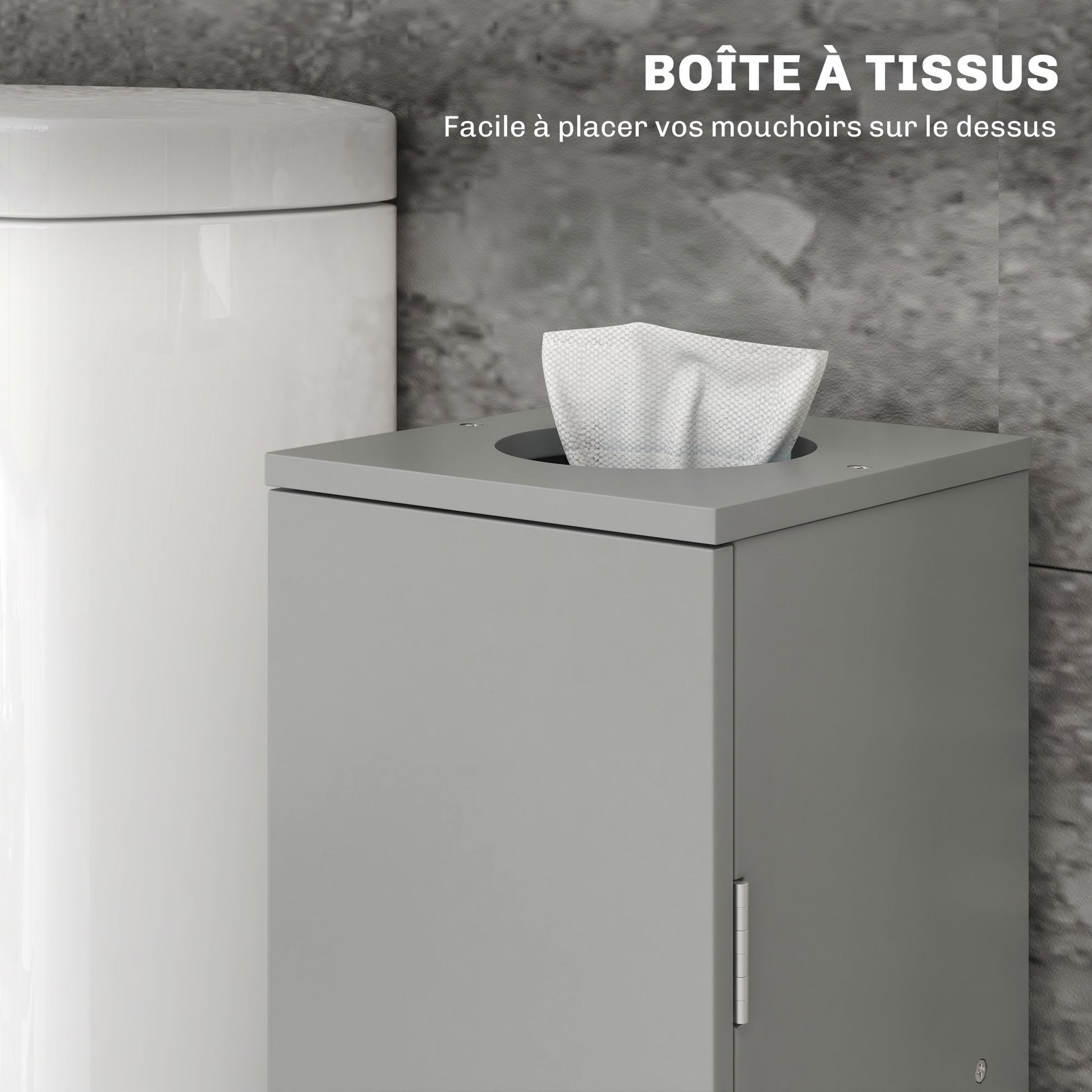 Bathroom Cabinet Toilet Paper Holder 3 Levels + Paper Outlet, Toilet Paper Stand, Space Saver, for Small Spaces, Black