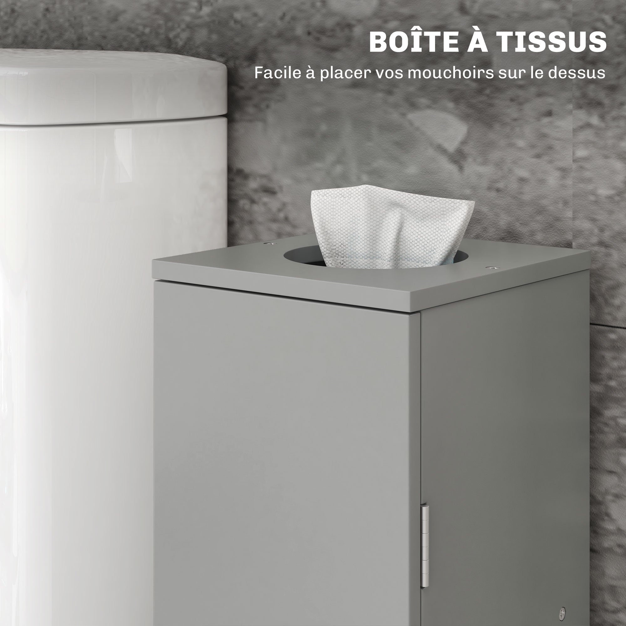 Bathroom Cabinet Toilet Paper Holder 3 Levels + Paper Outlet, Toilet Paper Stand, Space Saver, for Small Spaces, Black