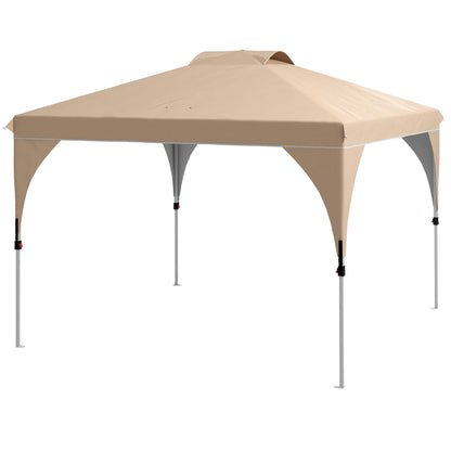 Pop-up Folding Garden Gazebo Pavilion 3 x 3 m with Wheeled Carry Bag, Adjustable Heights