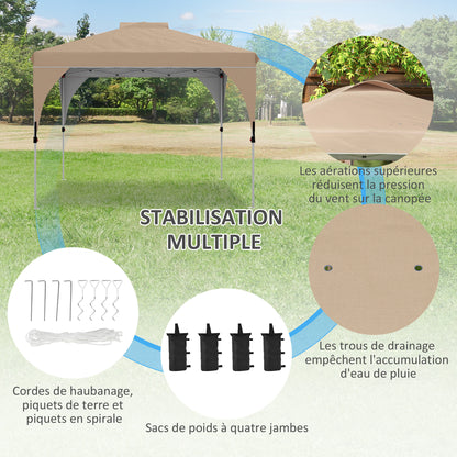 Pop-up Folding Garden Gazebo Pavilion 3 x 3 m with Wheeled Carry Bag, Adjustable Heights