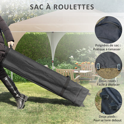 Pop-up Folding Garden Gazebo Pavilion 3 x 3 m with Wheeled Carry Bag, Adjustable Heights